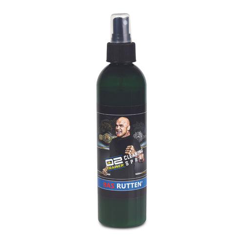 O2Trainer Cleaning Spray – 8oz bottle with spearmint and colloidal silver, perfect for sanitizing hands and training gear on the go